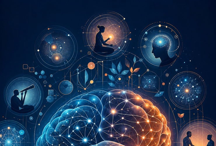 Illustration de l’évolution du cerveau humain et de l’apprentissage moderne