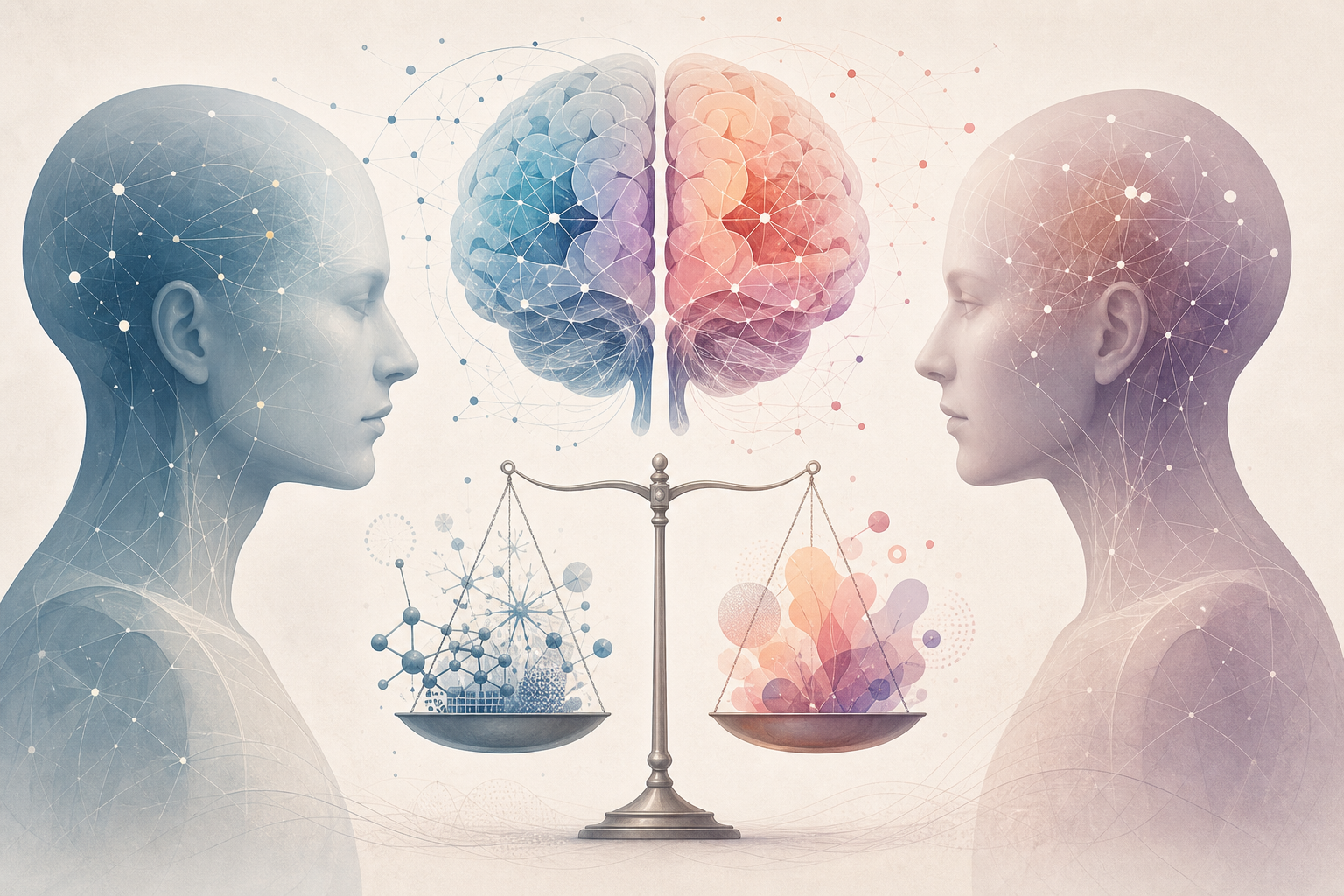 Illustration nuancée sur cerveau homme-femme et idées reçues