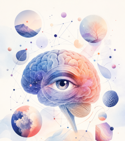 Illustration de la mémoire visuelle et du cerveau