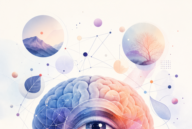 Illustration de la mémoire visuelle et du cerveau