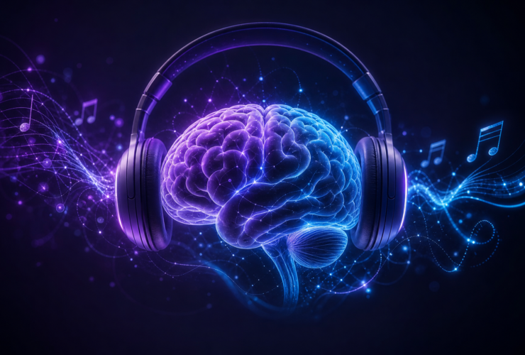 Illustration de la musique et de ses effets sur le cerveau