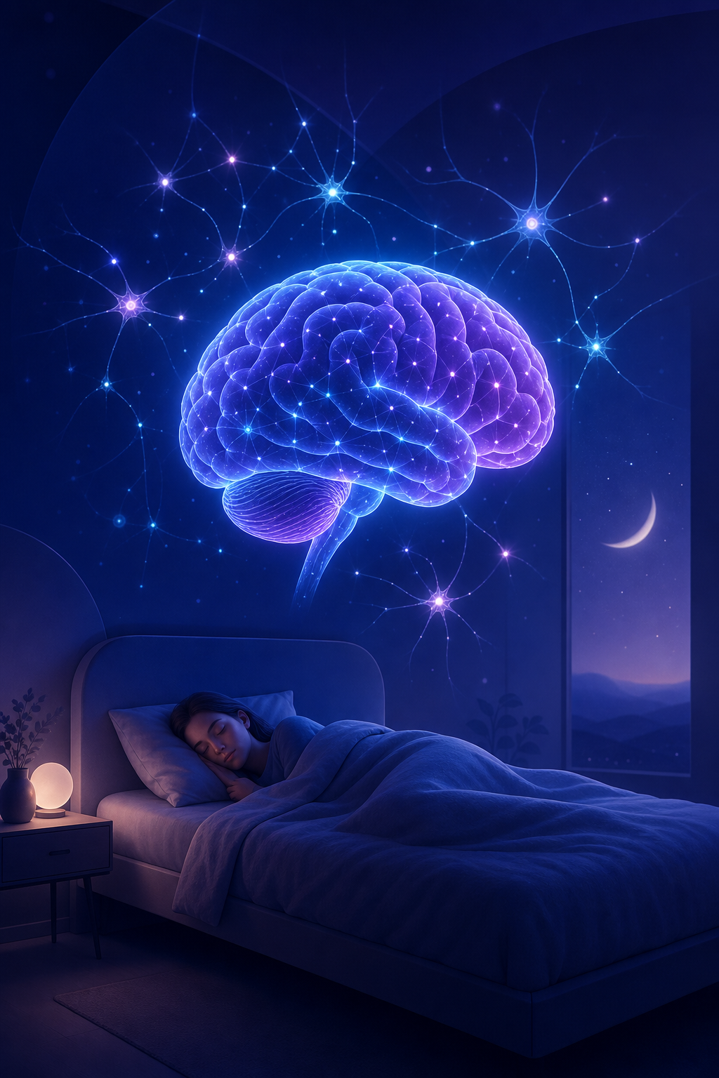 Illustration du lien entre sommeil, mémoire et cerveau